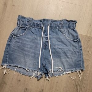 Wild Fable Women's High Waisted Denim Shorts Paperbag Drawstring Style